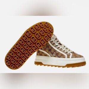 Gucci Monogram Beige and Brown Sneakers